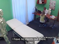 Doctor bangs blonde teen patient in office
