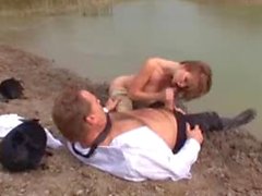 Young chick fucked by dude outdoors
