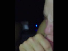 Eager teen with blue eyes blowjob