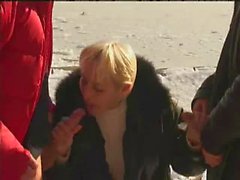 Mom Blowjob Outdoor with NOT her 2 Sons