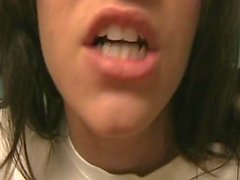 Tongue play and finger sucking tease