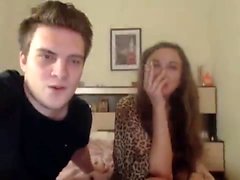 Shy teen sucking off boyfriend on webcam cam4 blowjob