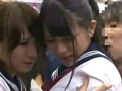 Young Schoolgirl groped in a subway
