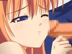 Lovely anime teenie licking a dick