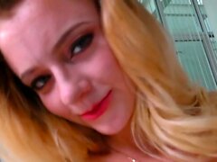 HJ POV teen jerks off hard dick