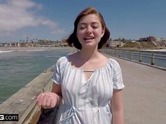 Curvy and cute teen Aria Sky destroys casting couch competition