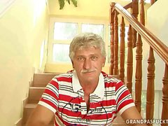 Old man fucks hot young blonde