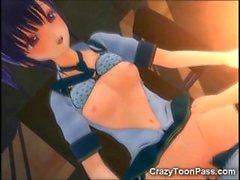 3D Schoolgirl Gets Jizzed Twice!