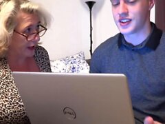 Pretty blonde mature MILF fucked by young guy