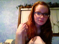 Nerdy Redhead Teen Homemade Fingering