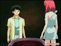 Redhead hentai self maturbating and receiving cum