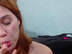 teen cutie redhead playing on live webcam