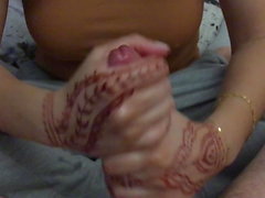 Perfect Hands with Skills & Henna Tattoos jerking my Cock