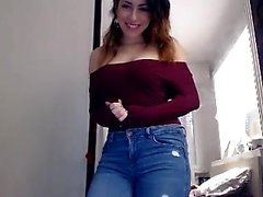 cute cutie redhead flashing boobs on live webcam