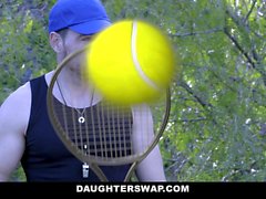 DaughterSwap - Horny Tennis Girls Ride Stepdads Cock