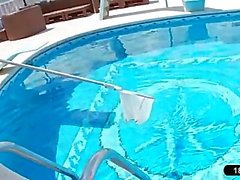 Lovely Lesbians Playing By The Pool