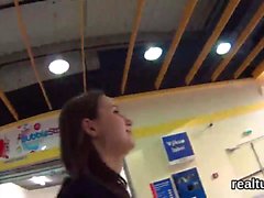 Gorgeous czech kitten gets seduced in the shopping centre an