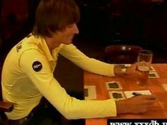 Teenager bar maid seduces a male customer