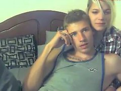 Cute couple are having fun on their webcam putting on a sex