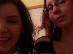 Stunning lesbians do some stripping with one another