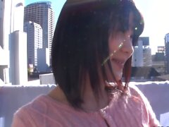 JAVHUB Japanese teen fucked from behind on the balcony