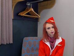 Petit British Air Hostess Darkminxx trys BBC Fakeflightagent