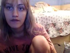 Busty blonde amateur teens first webcam masturbation