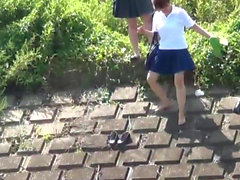 Japanese teens urinating