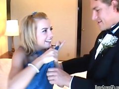 Hot blonde teen fucked after prom