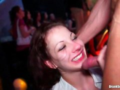 Club orgy gets wild with a group of European babes