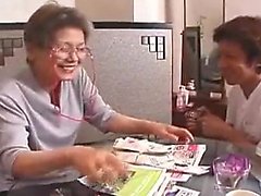 Mature Asian gal eats with a younger man then sucks his dic