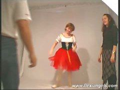 Amazing show of cuves by teen ballerina