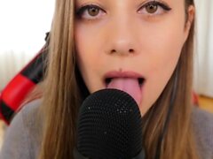 Honey Girl ASMR - Gentle Licking the Microphone