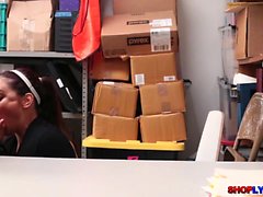 Hot MILF and teen thief got fucked in the office