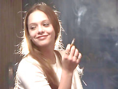 Cute teen, cute, smoking long