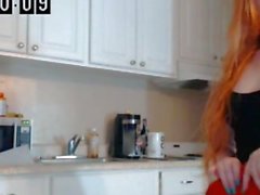 Super cute teen redhead teasing on webcam