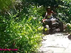 teen heather goes atving in paradise and gets huge throatpie