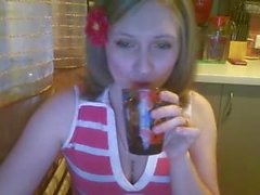 NN Russian webcam girl teasing on kitchen