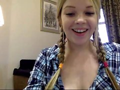 Sexy blonde teen showing her naked body on webcam