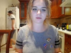 Klixen and blonde teen blowjob and handjob