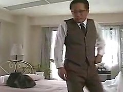 Lucky old dude gets a young Asian chick to come over and fu
