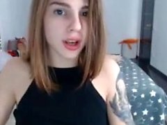 Skinny Teen has a lot of fun on webcam