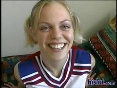 Rachelle is a cock riding cheerleading slut