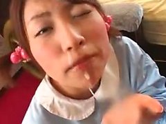 Asian teen nymph having a foot fetish and sucking big shaft